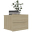 sengeborde 2 stk. 40x30x30 cm konstrueret træ sonoma-eg