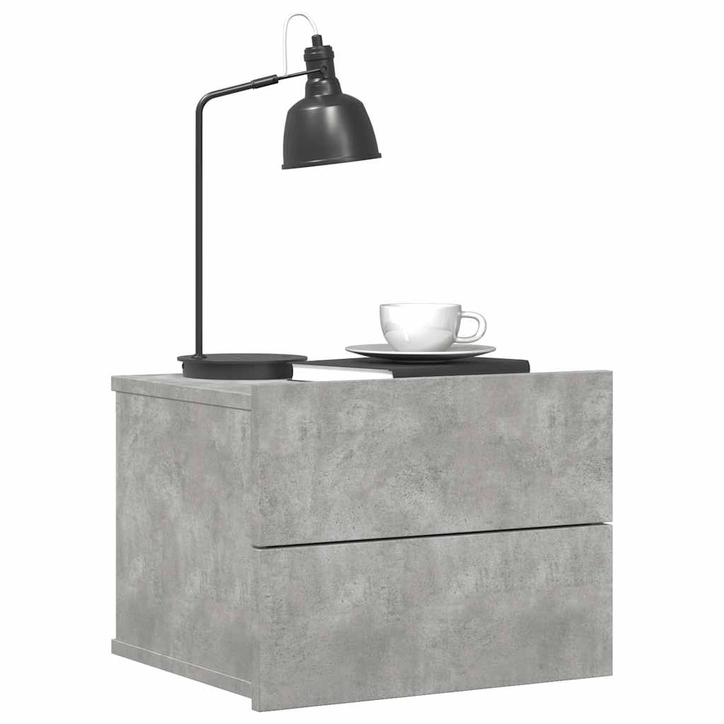 sengebord 40x30x30 cm konstrueret træ betongrå
