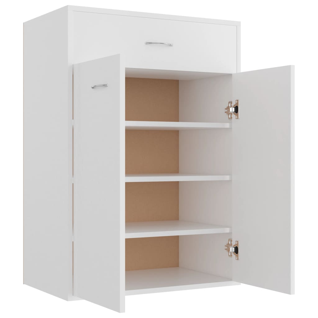 skoskab 60x35,5x84 cm konstrueret træ hvid