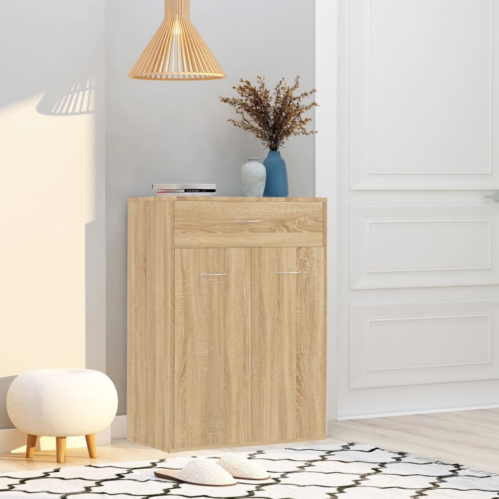 skoskab 60x35x84 cm konstrueret træ sonoma-eg