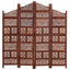 4-panels rumdeler håndskåret 160 x 165 cm massivt mangotræ brun