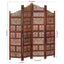 4-panels rumdeler håndskåret 160 x 165 cm massivt mangotræ brun