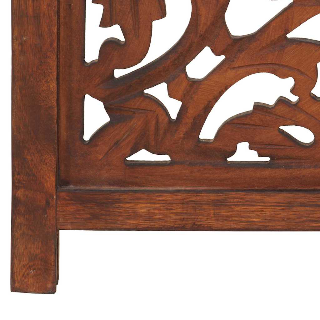 3-panels rumdeler håndskåret 120 x 165 cm massivt mangotræ brun