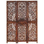 3-panels rumdeler håndskåret 120 x 165 cm massivt mangotræ brun