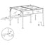pergola med justérbart tag 3x3 m stål cremefarvet