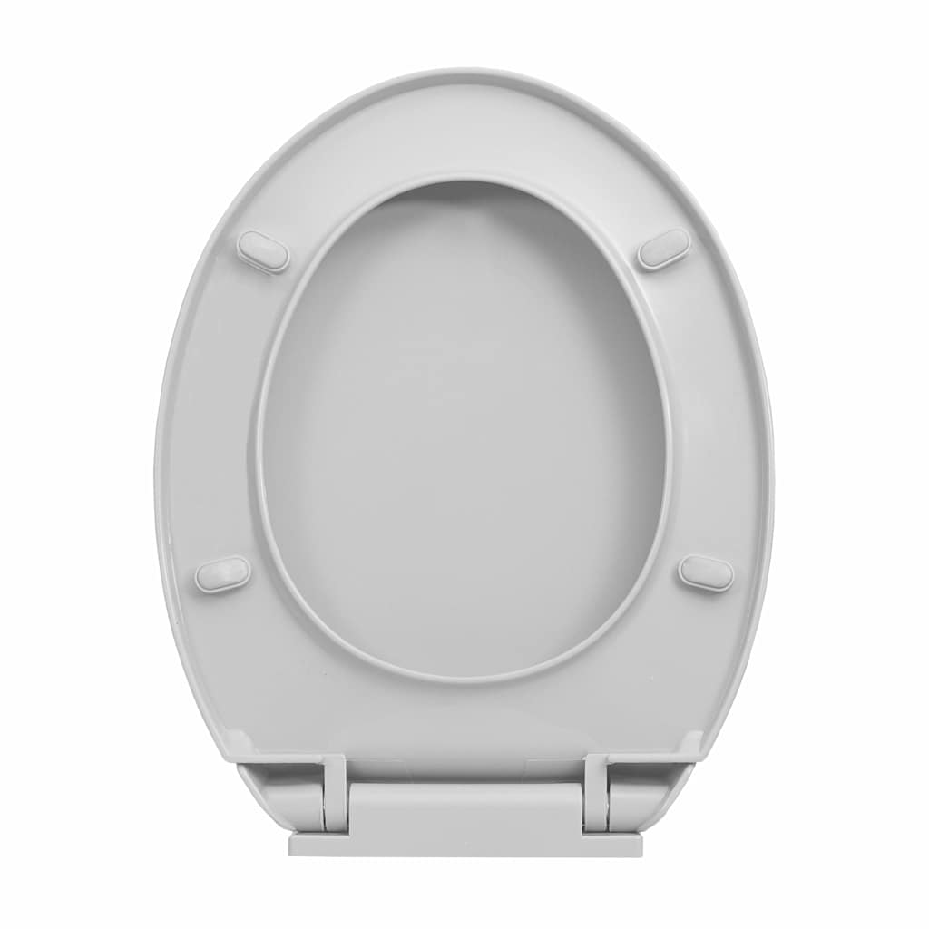 toiletsæde med soft-close oval lysegrå