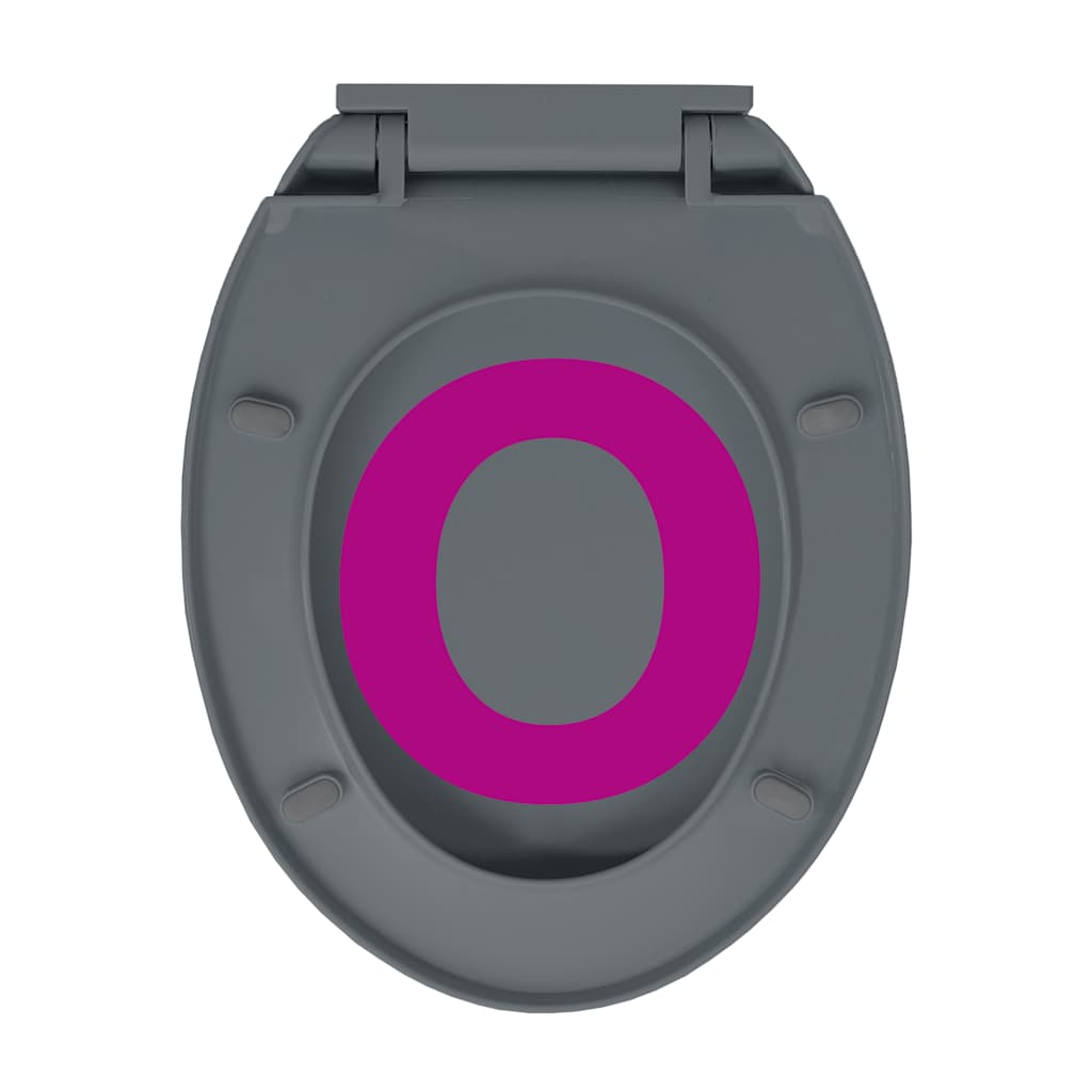 toiletsæde med soft close oval grå