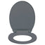 toiletsæde med soft close og  quick release-funktion oval grå
