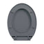 toiletsæde med soft close og  quick release-funktion oval grå
