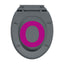 toiletsæde med soft close og  quick release-funktion oval grå