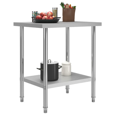 arbejdsbord til køkken 80x60x85 cm rustfrit stål