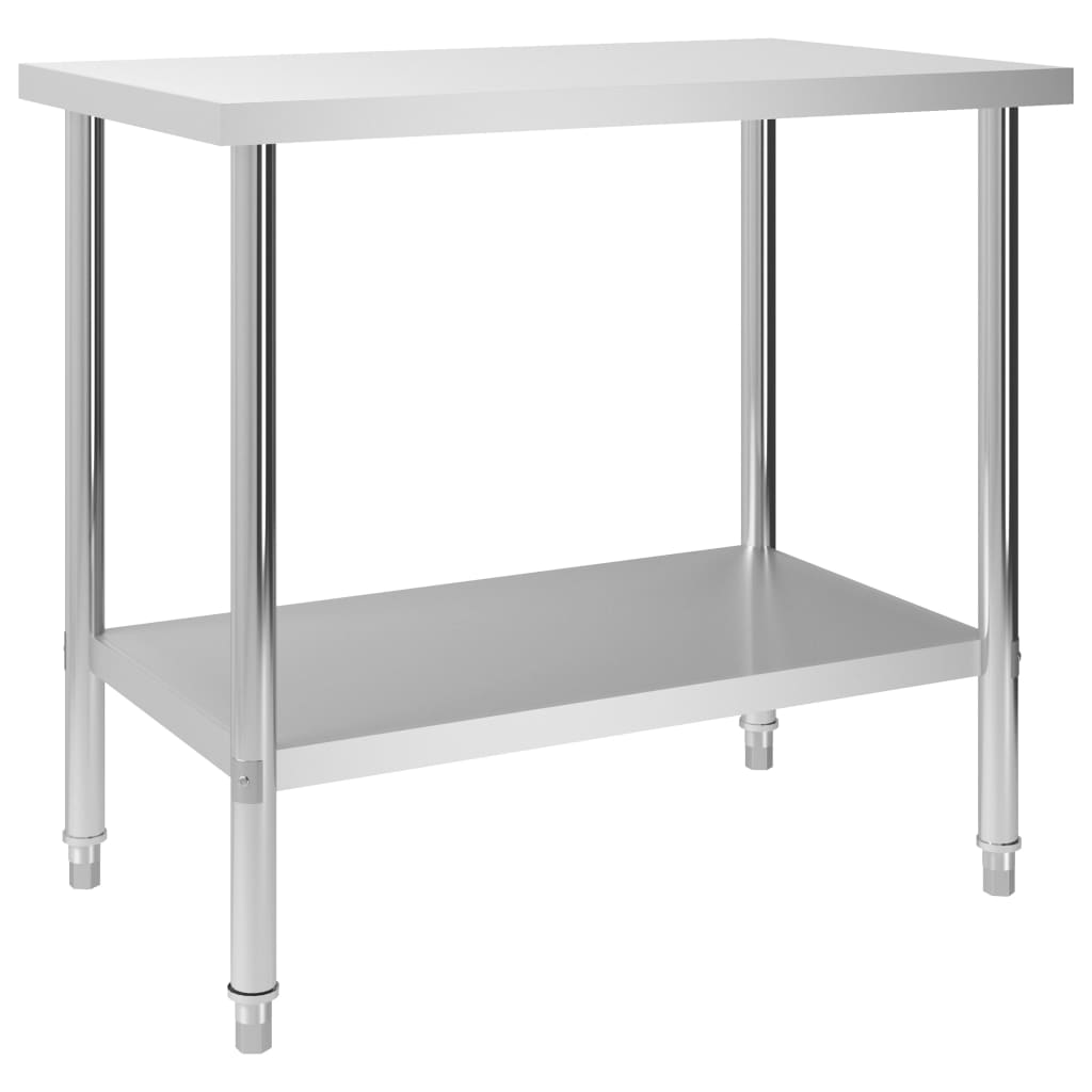arbejdsbord til køkken 100x60x85 cm rustfrit stål billede