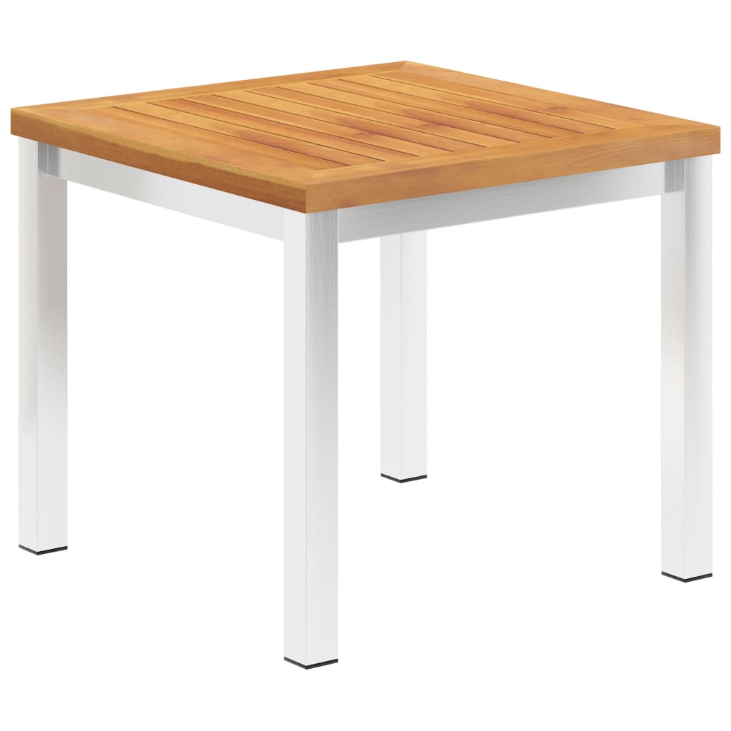 havebord 45x45x38 cm massivt akacietræ og rustfrit stål billede
