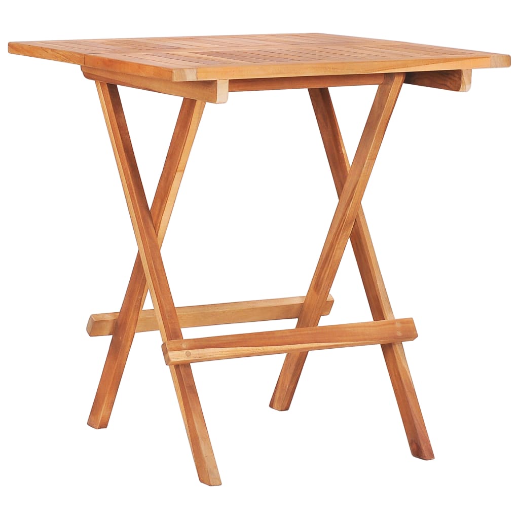 foldbart bistrobord 60x60x65 cm massivt teaktræ billede