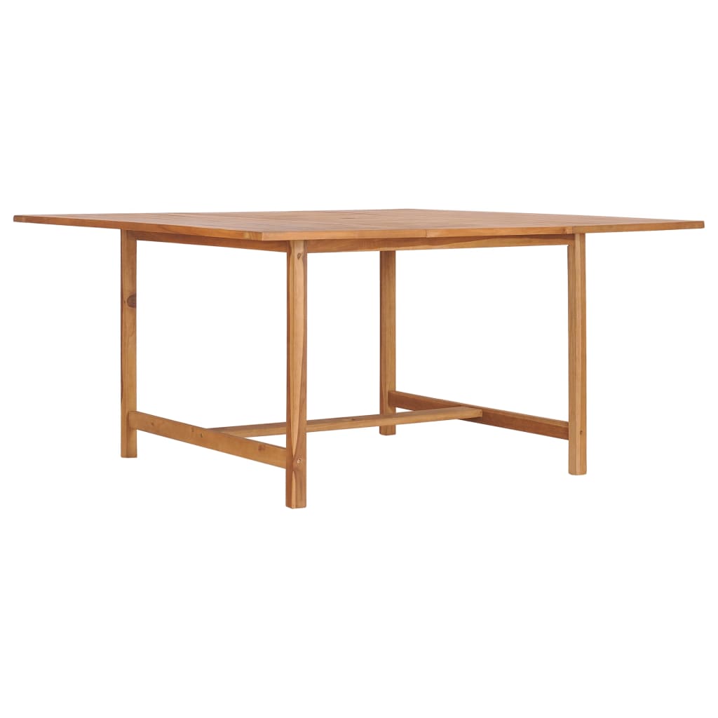 havebord 150x150x76 cm massivt teaktræ billede
