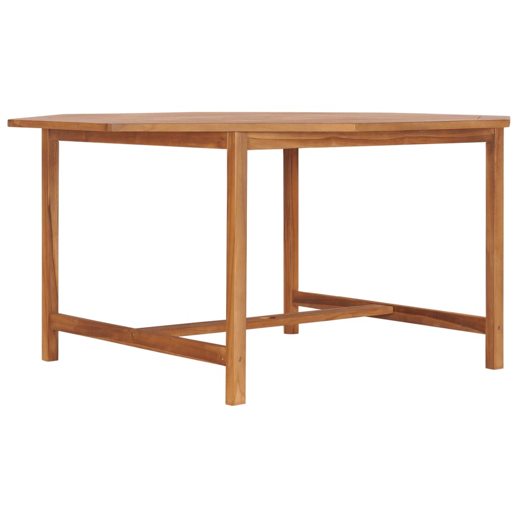 havebord 150x150x75 cm massivt teaktræ billede