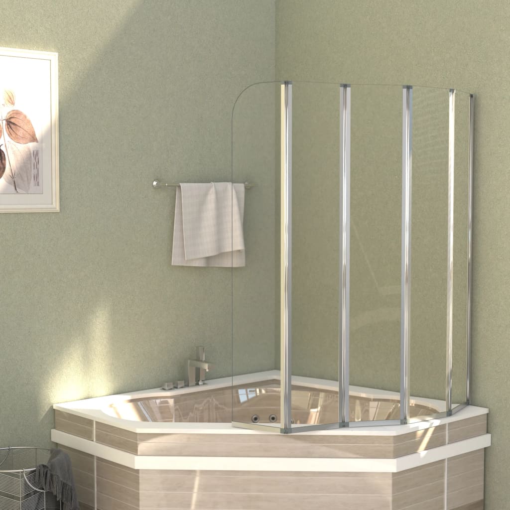brusevæg til badekar 120x140 cm hærdet glas gennemsigtigt