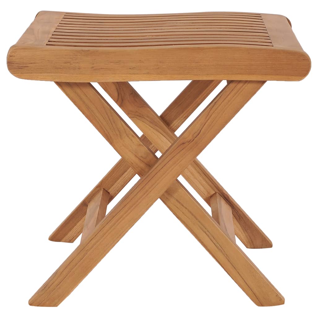 foldbar fodskammel 46,5x49x41,5 cm massivt teaktræ