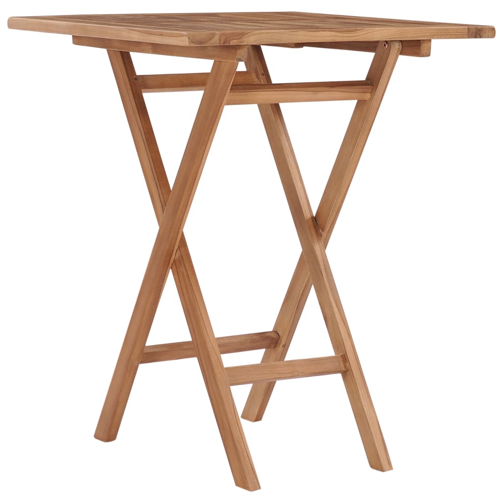 Foldbart havebord i massivt teaktræ - 60 × 60 × 75 cm