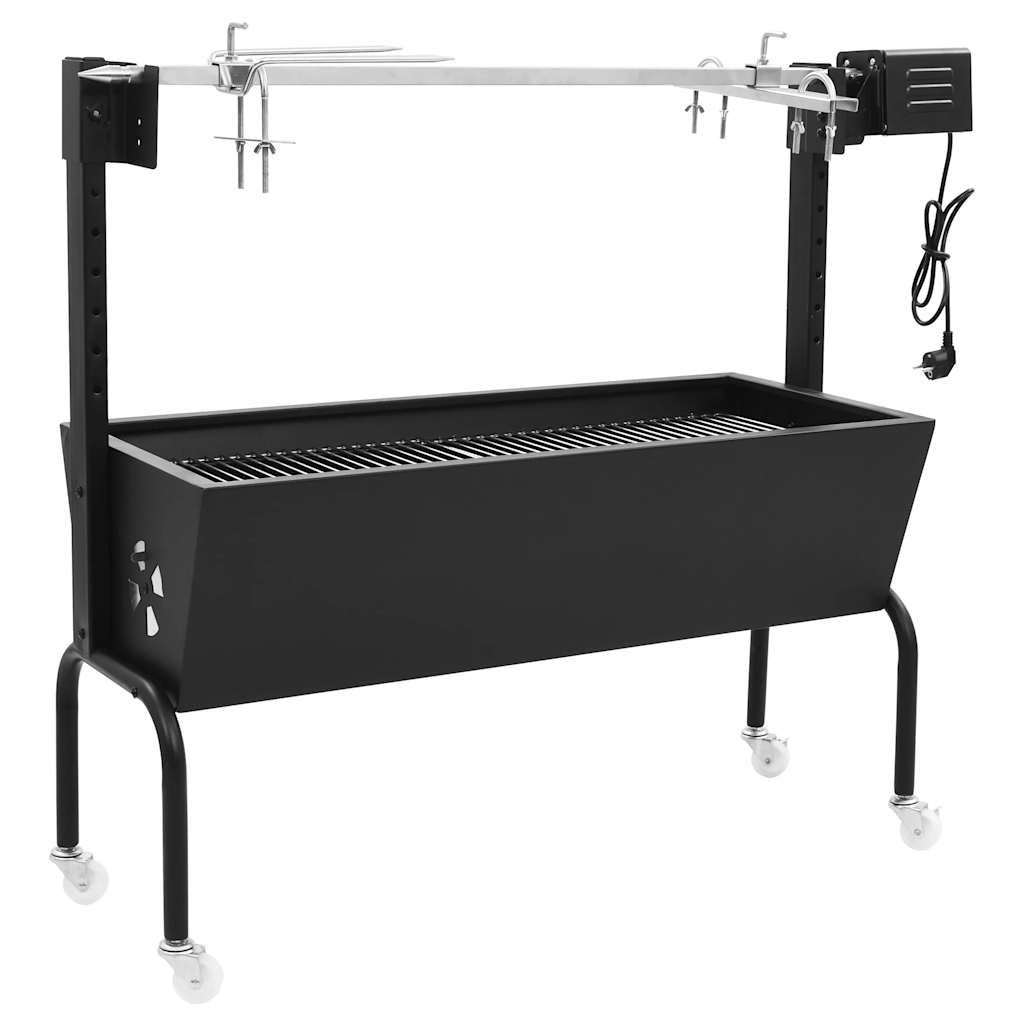 elektrisk grill med rotisserie rustfrit stål billede
