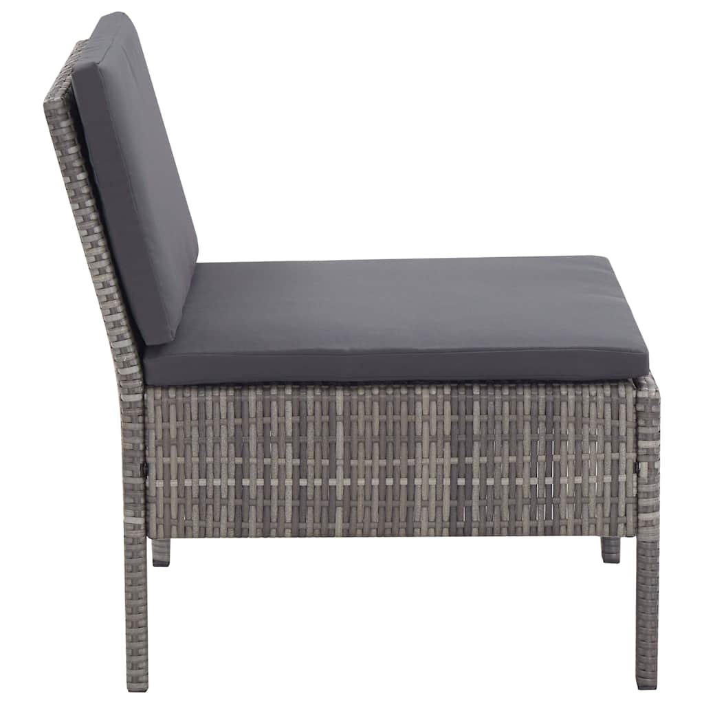 havesofasæt 5 dele med hynder polyrattan grå