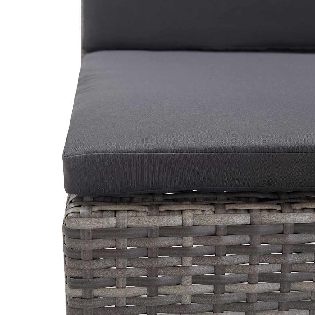 havesofasæt 5 dele med hynder polyrattan grå