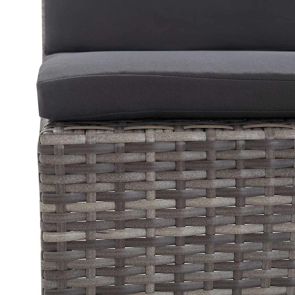 havesofasæt 5 dele med hynder polyrattan grå