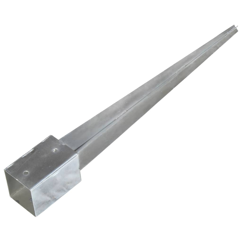 jordpløkker 12 stk. 9 x 9 x 90 cm galvaniseret stål sølvfarvet