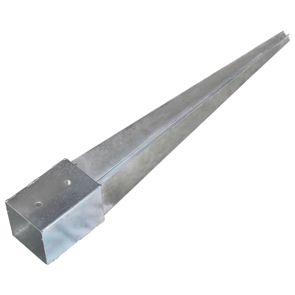 jordpløkker 6 stk. 10 x 10 x 76 cm galvaniseret stål sølvfarvet