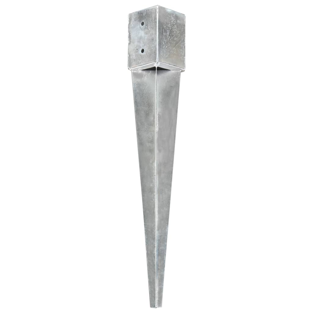 jordpløkker 12 stk. 10 x 10 x 76 cm galvaniseret stål sølvfarvet