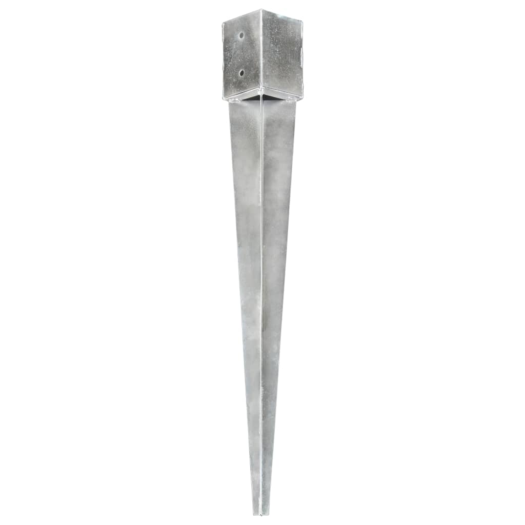 jordpløkker 2 stk. 12 x 12 x 89 cm galvaniseret stål sølvfarvet