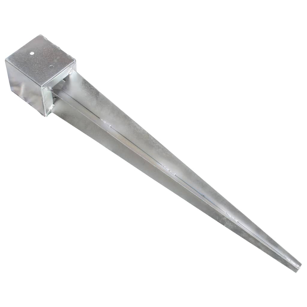 jordpløkker 2 stk. 12 x 12 x 89 cm galvaniseret stål sølvfarvet