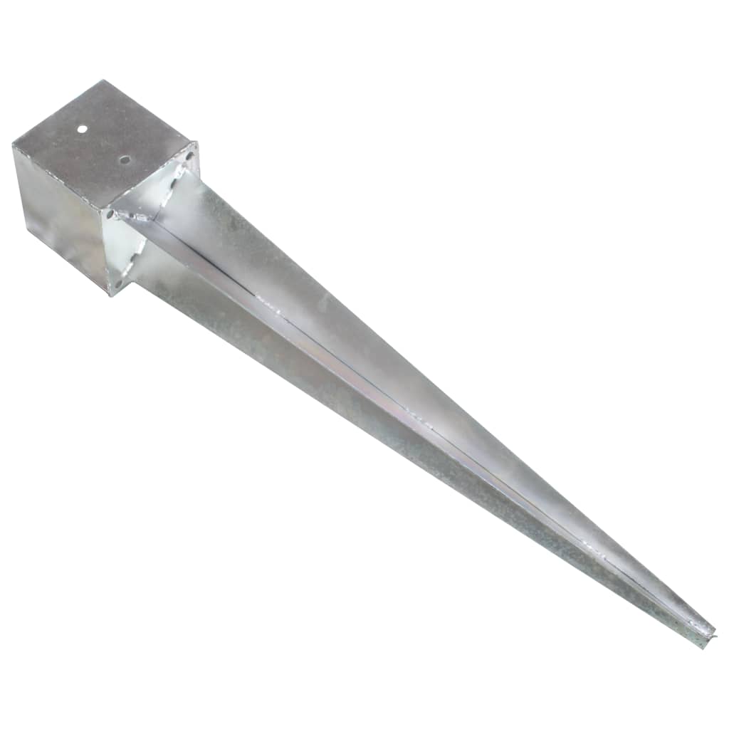 jordpløkker 2 stk. 14 x 14 x 91 cm galvaniseret stål sølvfarvet