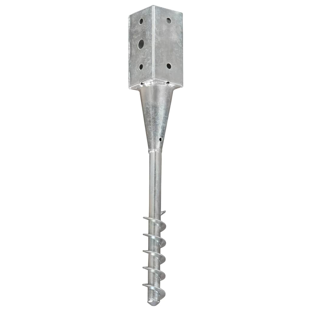 jordpløkker 2 stk. 7 x 7 x 56 cm galvaniseret stål sølvfarvet