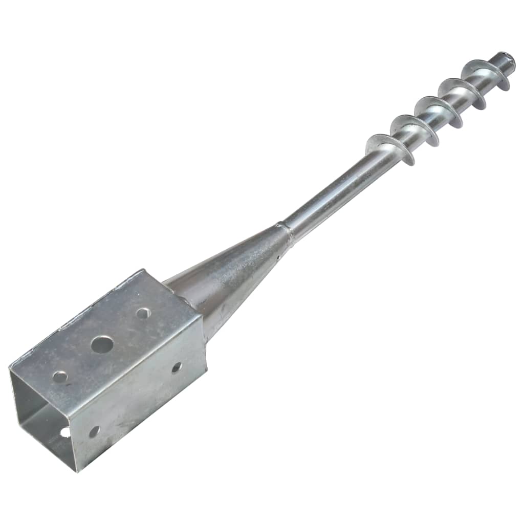 jordpløkker 2 stk. 7 x 7 x 56 cm galvaniseret stål sølvfarvet