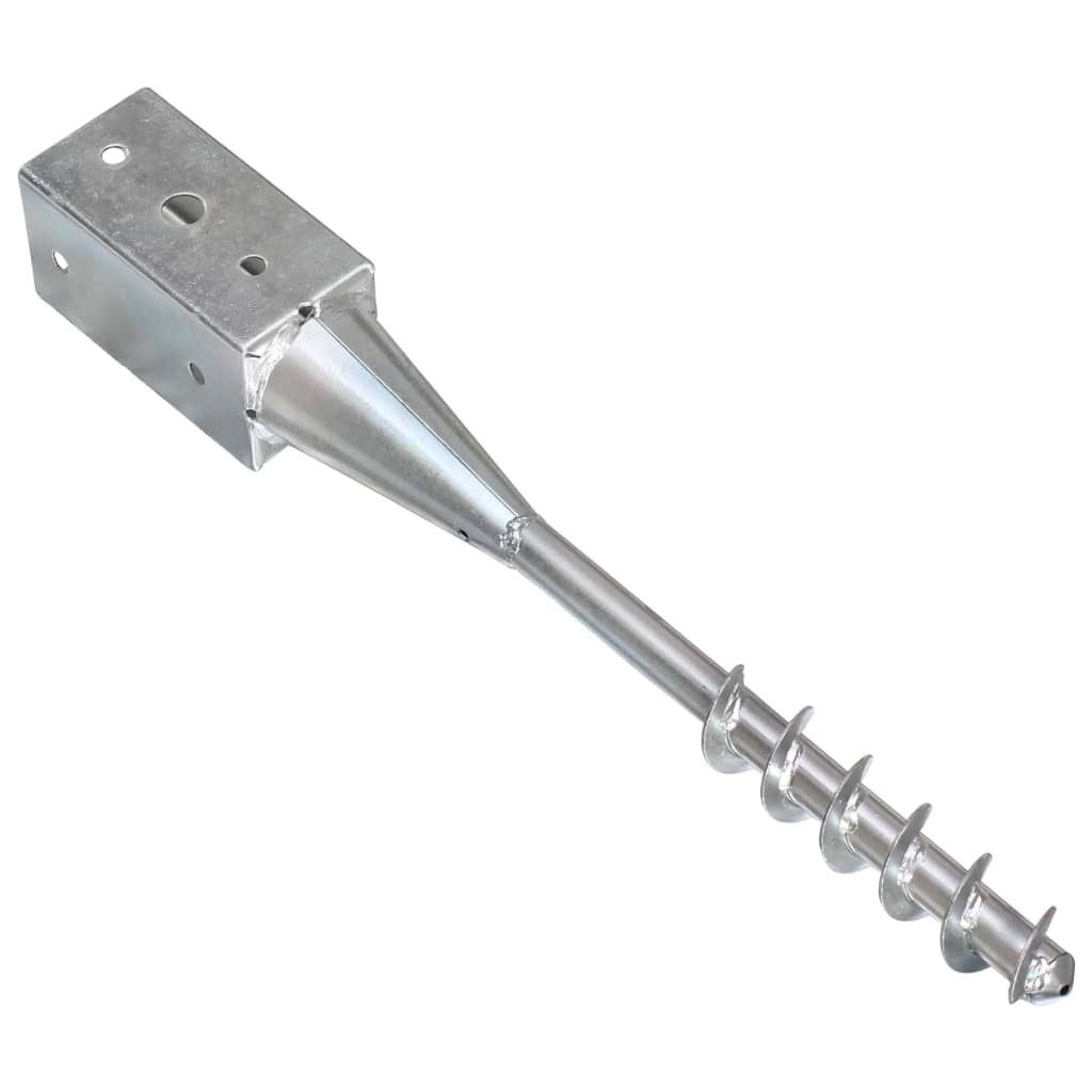 jordpløkker 6 stk. 7 x 7 x 56 cm galvaniseret stål sølvfarvet