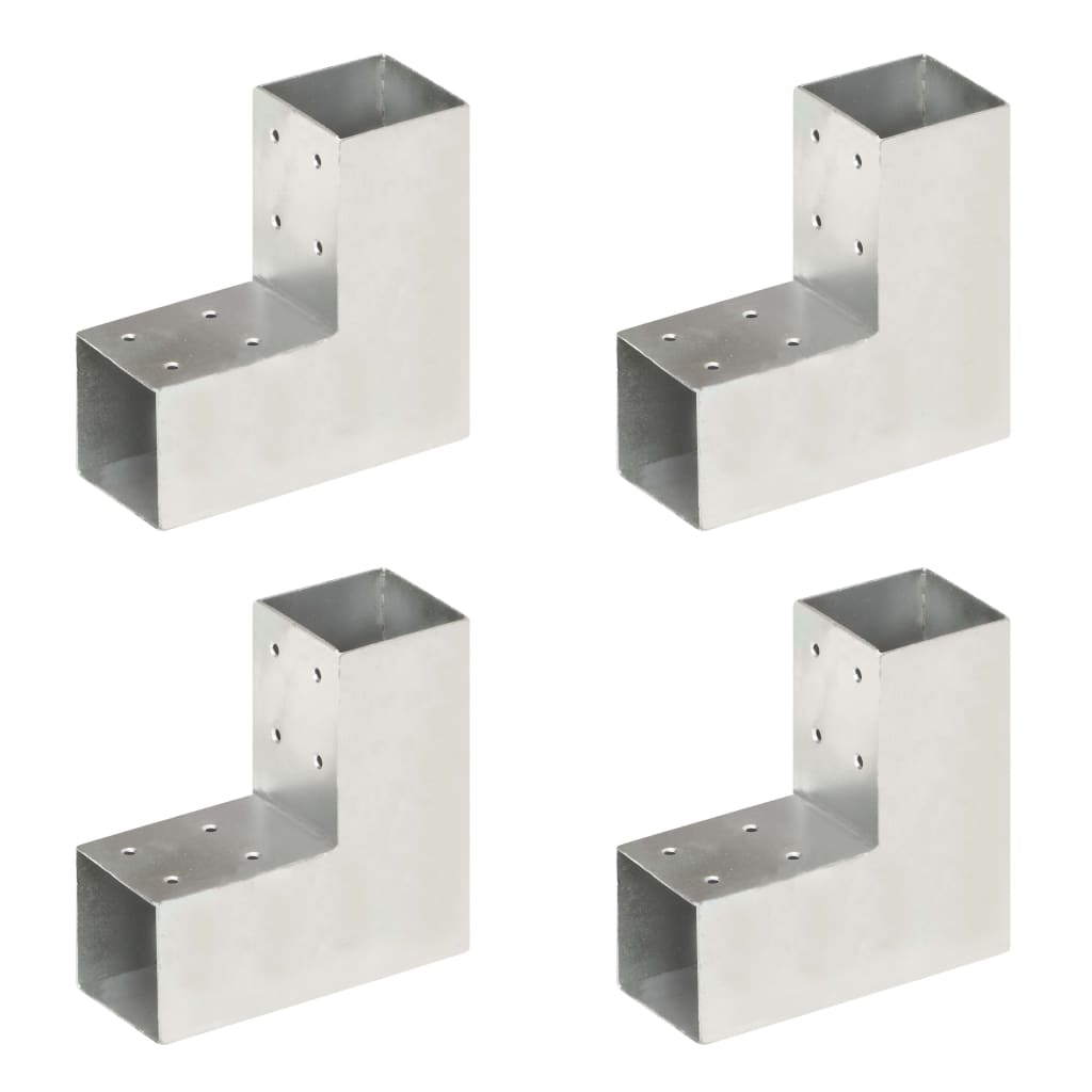 stolpebeslag L-form 4 stk. 71x71 mm galvaniseret metal