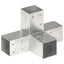 stolpebeslag X-form 71x71 mm galvaniseret metal