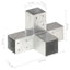 stolpebeslag X-form 71x71 mm galvaniseret metal