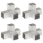 stolpebeslag X-form 4 stk. 81x81 mm galvaniseret metal