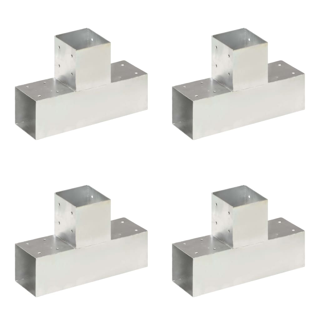 stolpebeslag T-form 4 stk. 91x91 mm galvaniseret metal
