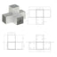 stolpebeslag X-form 101x101 mm galvaniseret metal