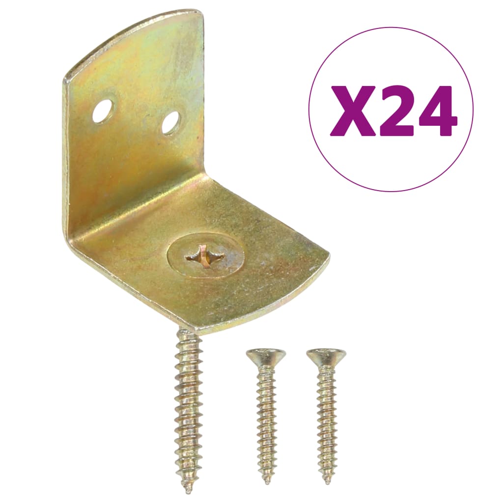 beslag til hegnspanel 24 stk. L-formet galvaniseret metal billede