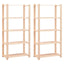 reoler 2 stk. 5 hylder 80x38x170 cm massivt fyrretræ 250 kg