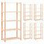 reoler 5 stk. 5 hylder 80x38x170 cm massivt fyrretræ 250 kg