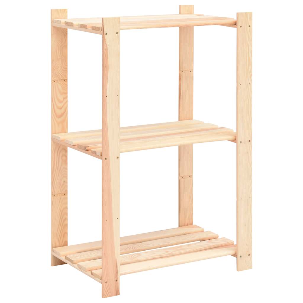 reoler 2 stk. 3 hylder 60x38x90 cm massivt fyrretræ 150 kg