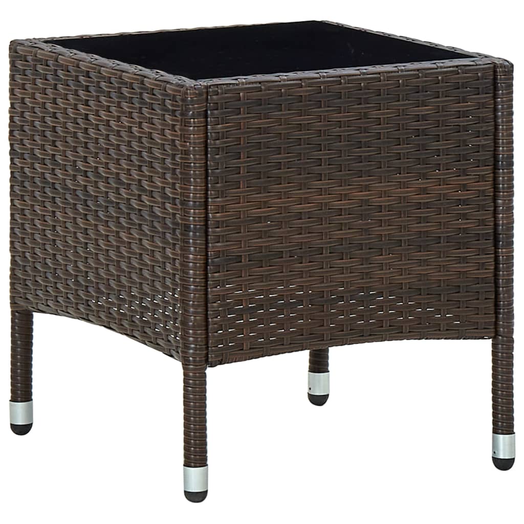 havebord 40x40x45 cm polyrattan brun billede