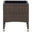 havebord 40x40x45 cm polyrattan brun