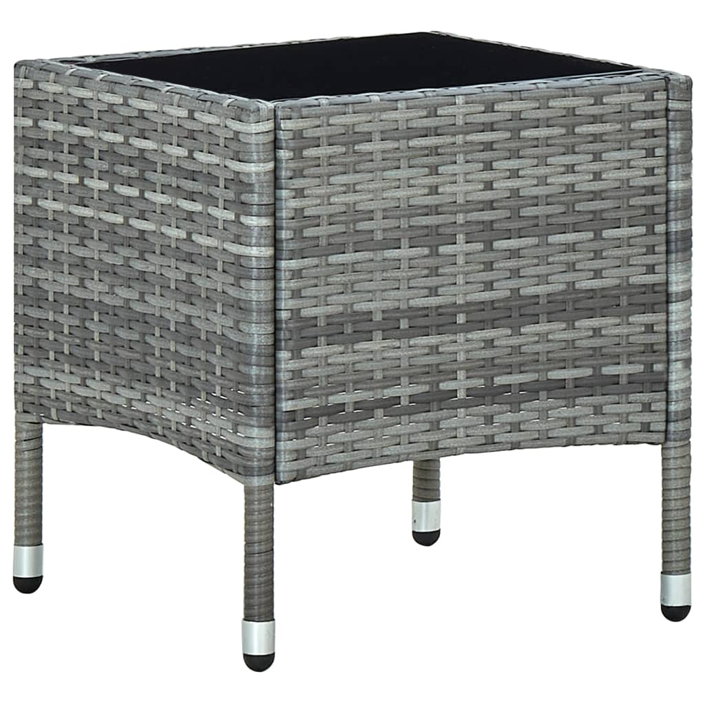 havebord 40x40x45 cm polyrattan grå billede