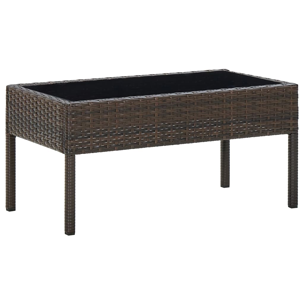 havebord 75x40x37 cm polyrattan brun billede